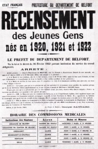 Affiche de recensement pour le STO - Belfort (Source : ADTB)
